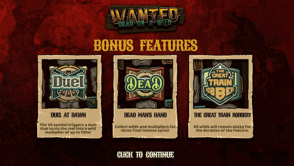 Bonos en Wanted Dead or a Wild